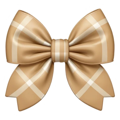 beige plaid bow sticker