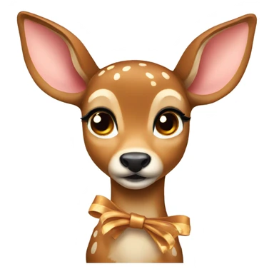 Fawn with a bow sticker