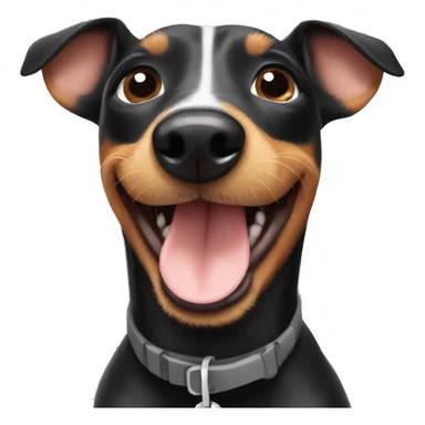 Dachshund-terrier mix dog smiling sticker