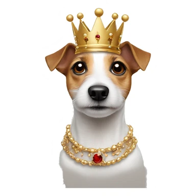 Jack Russell terrier with crown on ￼ sticker