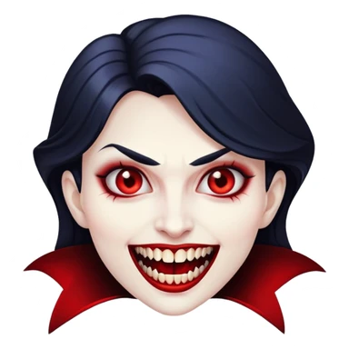 vampire woman with sharp teeth sticker