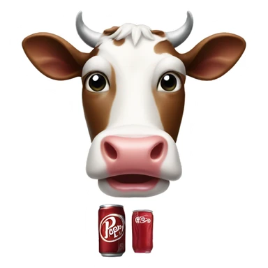 Cow with Dr Pepper sticker
