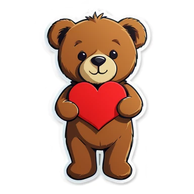 Teddy bear with a heart sticker
