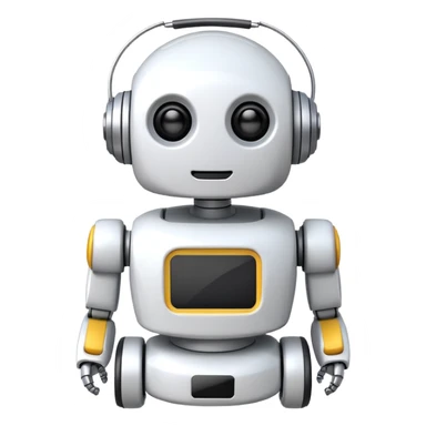 robot cartoon simple kid toy white innocent funny gudget chatGPT round adorable music_lover sticker