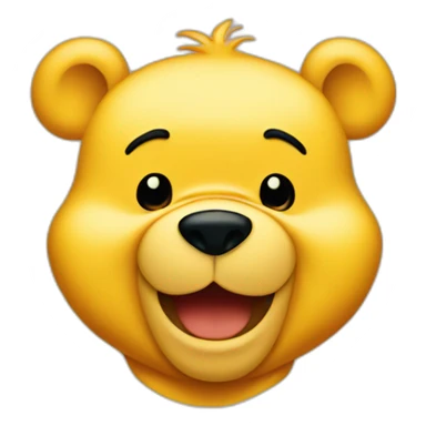 winnie the pooh face yellow and red sticker