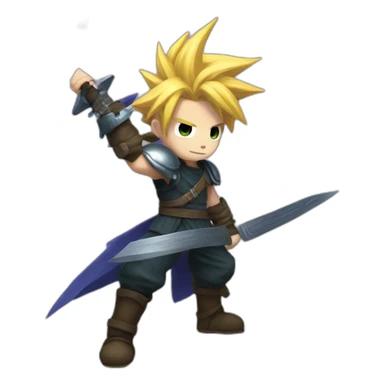cloud strife with massive sword sticker
