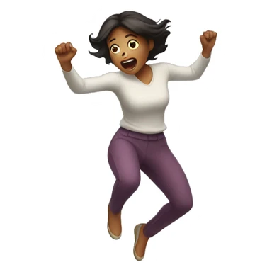 woman scared jumping sticker