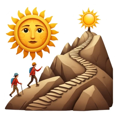 
una mezcla de sol + montaña + caminante estilo petroglifo con un espiral tipo energía ancestral sticker
