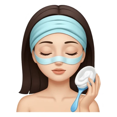 girl brunette getting a deep facial cleansing eyes closed sticker