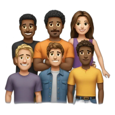 5 desarrolladores al estilo friends sticker