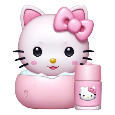 skincare with pink hello kitty sticker