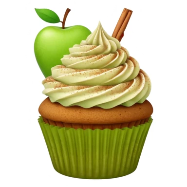 cupcake with cinnamon chai dust and green apple on top sticker