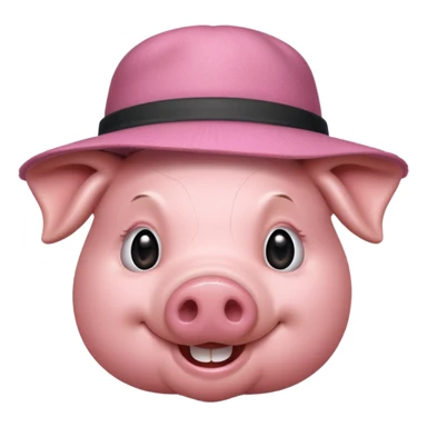 pig wear hat sticker