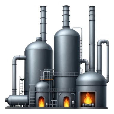 factory with furnaces and boilers sticker