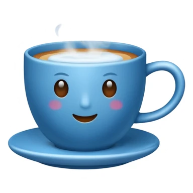 blue coffee cup with steam sticker