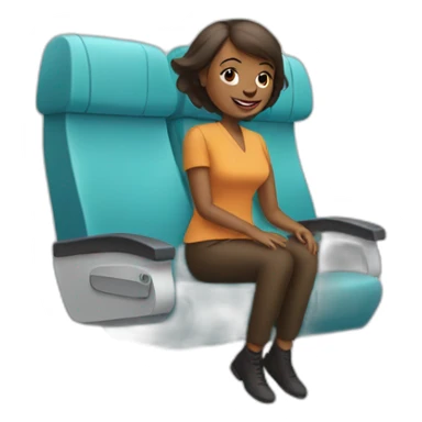 woman riding plane sitting on it sticker