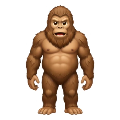 Create a scary full bodied emoji of Bigfoot sticker
