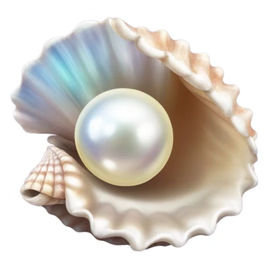 Sea shell with pearl sticker