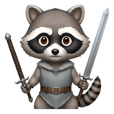 raccoon with a sword sticker