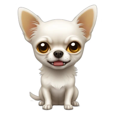 Chihuahua white furry angry sticker