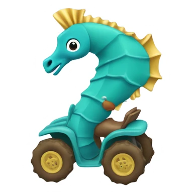 Seahorse riding a quad  sticker