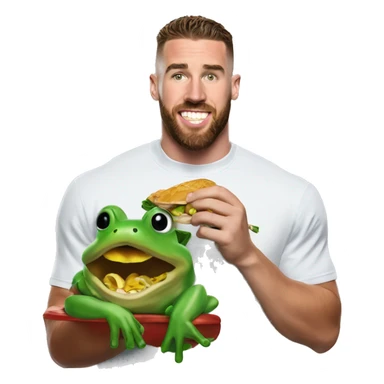 travis kelce eating a frog  sticker
