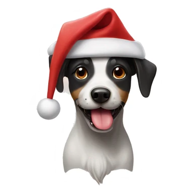 Black mouth cure dog with Santa hat sticker