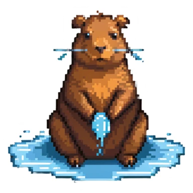capybara sitting in water sticker