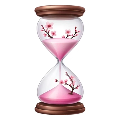 Pink pastel and white gradient Cherry Blossom hourglass sticker