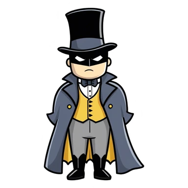 Batman wearing Victorian era clothes with top hat and coat sticker