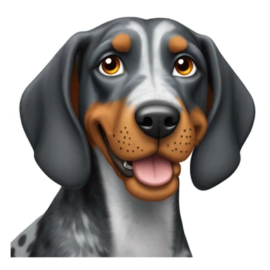bluetick coonhound wearing university Tennessee orange sticker