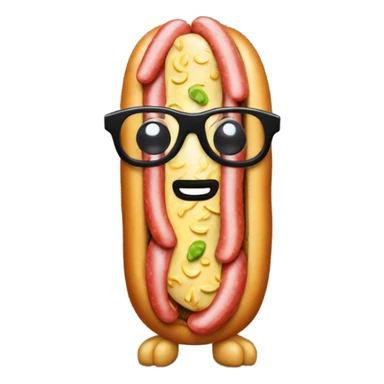 Hotdog in pyjamas with meta glasses sticker