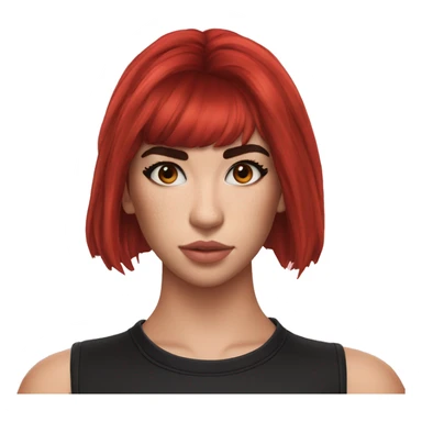 dua lipa red hair sticker