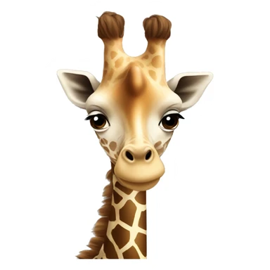 Giraffe with long brown hair ￼ sticker