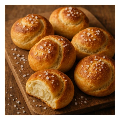 salted butter rolls, rustic, sprinkled with sea salt, artisanal look sticker