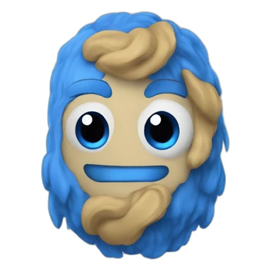 Blue fured toy sticker