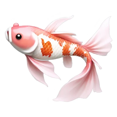 Pink and white fancy koi fish  sticker