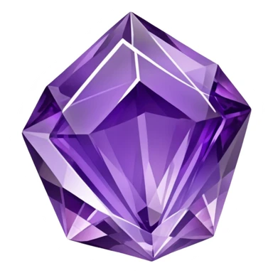 A shiny purple amethyst crystal with multiple facets sticker