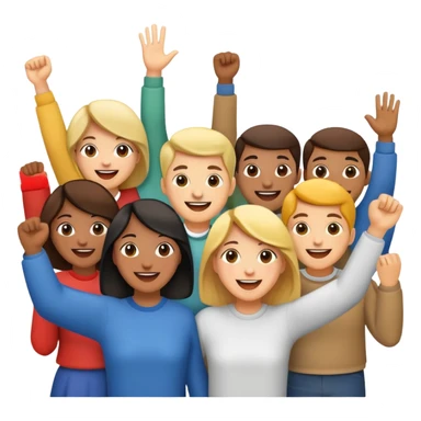 community of people cheering together sticker