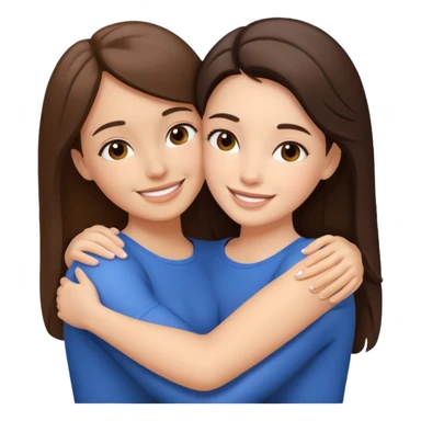 White Brunettes Girl Best friends hug sticker