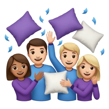 pillow fight sticker