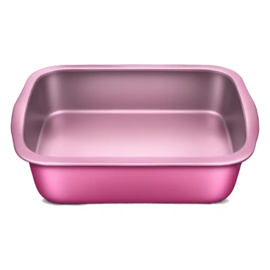 Realistic empty metallic pink baking pan with handles. sticker