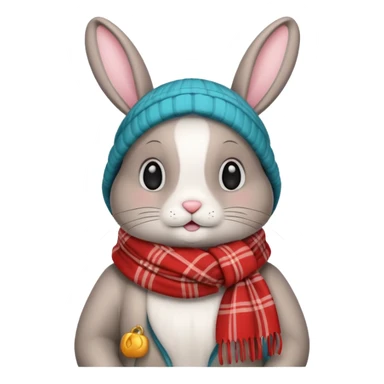 bunny with scarf sticker