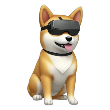 shiba inu in vr headset sticker