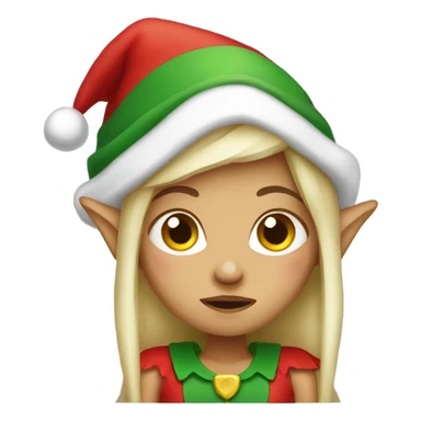 Tired female christmas elf  sticker