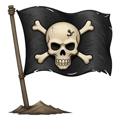 One piece black colour flag w ith skull sticker