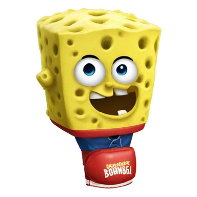SpongeBob wearing boxing gloves sticker