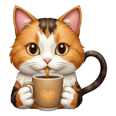 Cat whit drink coffee  sticker