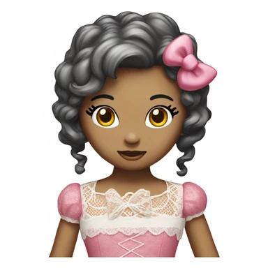 Hello kitty wearing a lace sticker