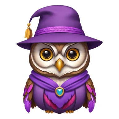 owl wear purple with hat sticker